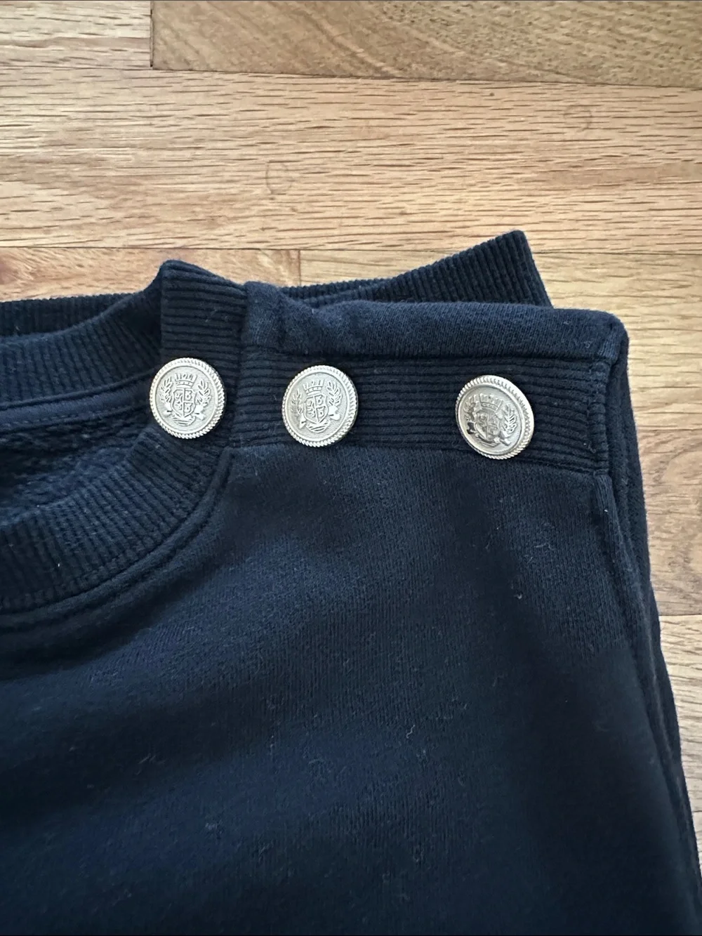 Girls Black Crew Neck Sweatshirt